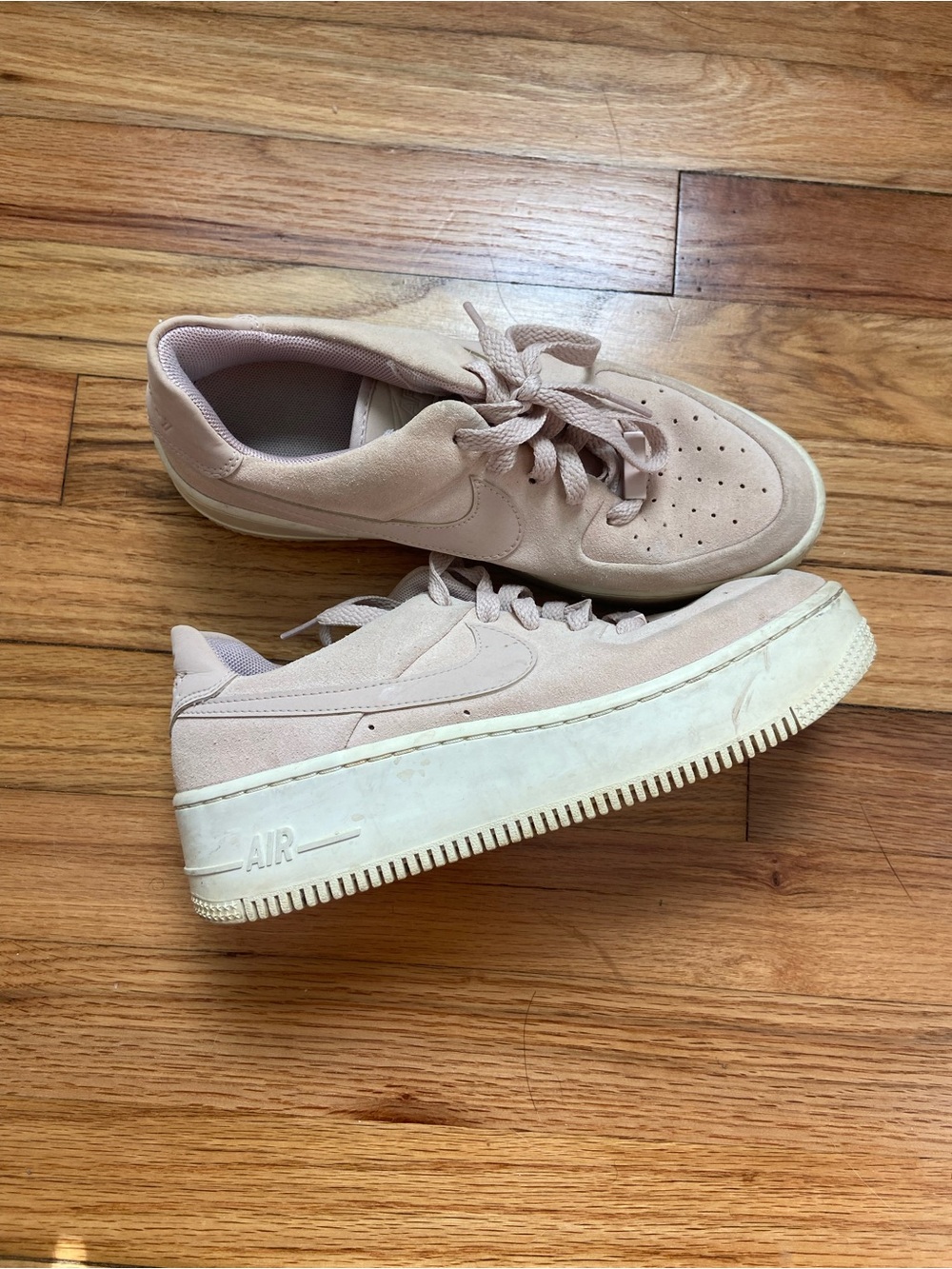 Nike Womens Air Force Sneakers - Blush, size 7